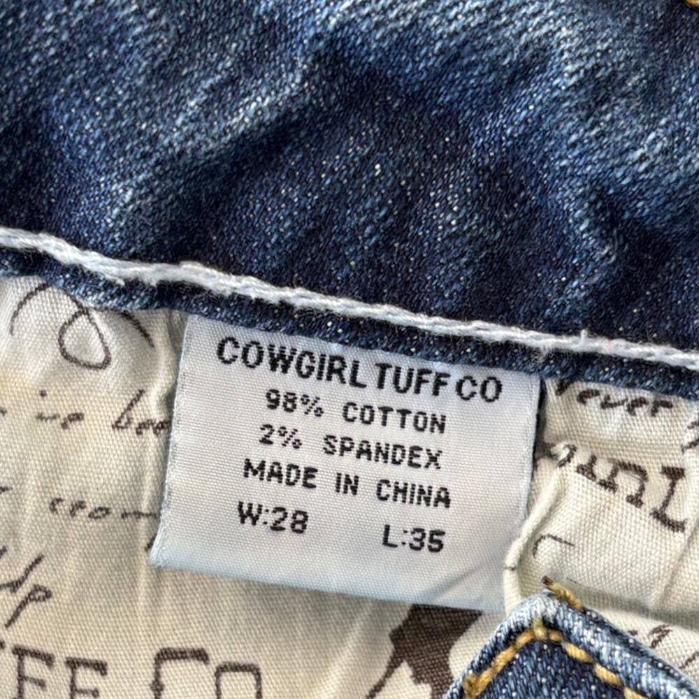 Cowgirl Tuff Classic Straight Leg Blue Jeans 28x35 - Picture 15 of 16